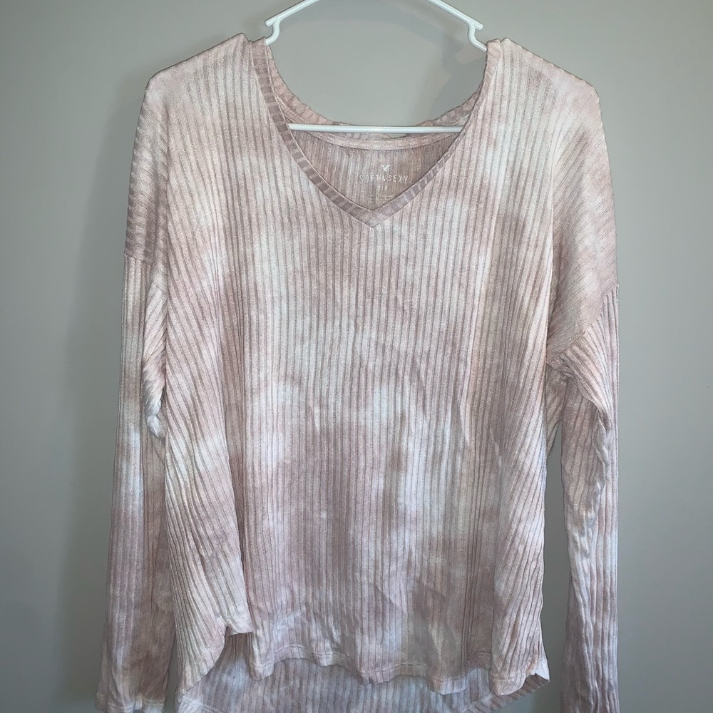 American Eagle Long Sleeve Tie Dye Shirt